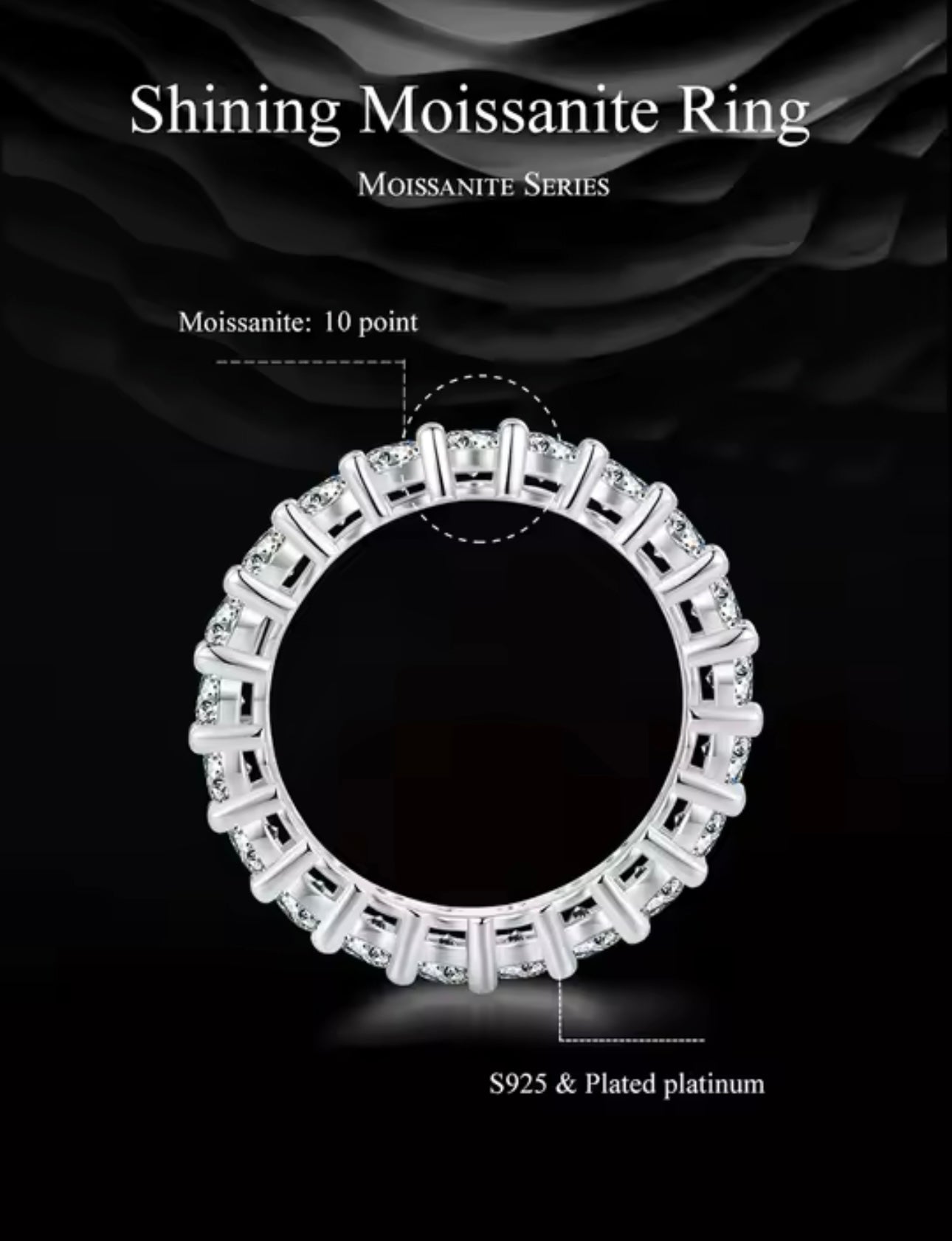 Moissanite Full Eternity Band