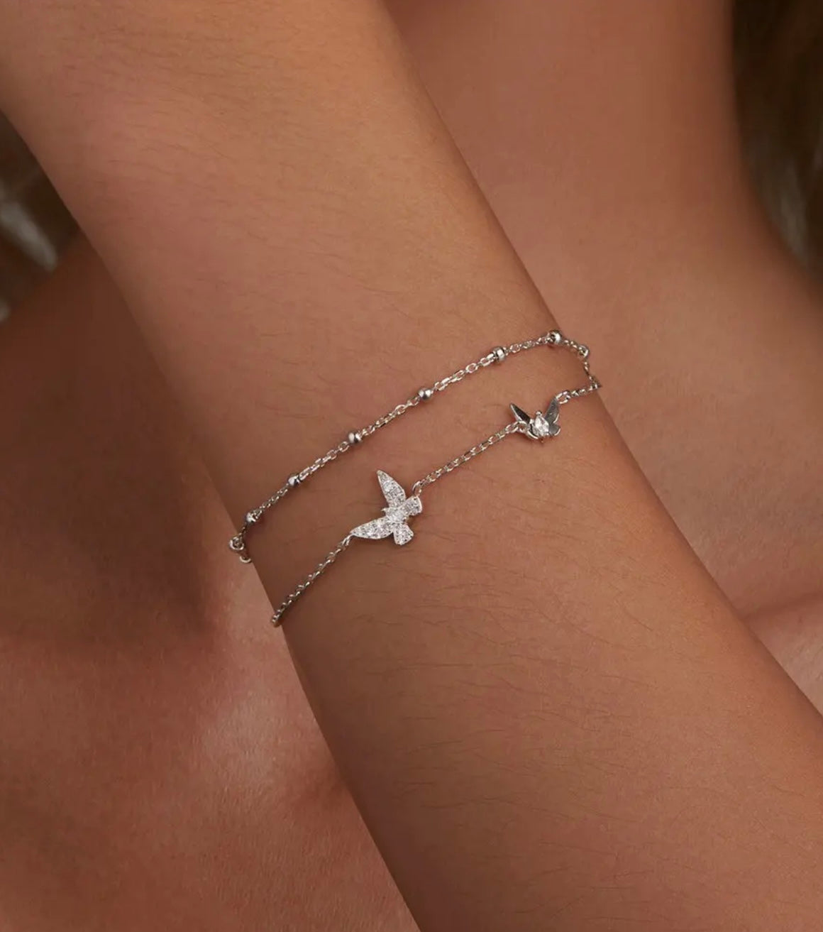 Double-Layer Butterfly Bracelet