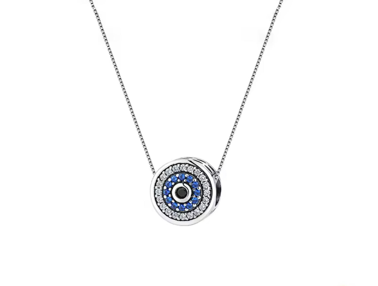 Blue Crystal Evil Eye Necklace